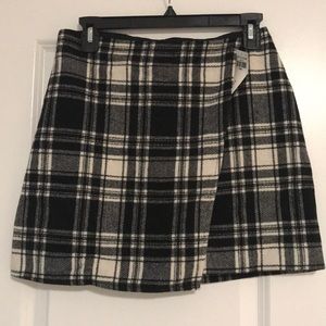 High Waisted Plaid Skirt